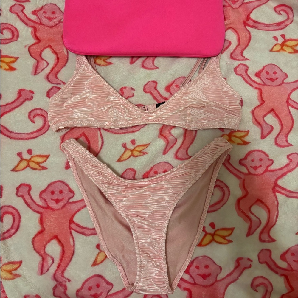 Triangl Swimwear Light Pink Textured Bikini